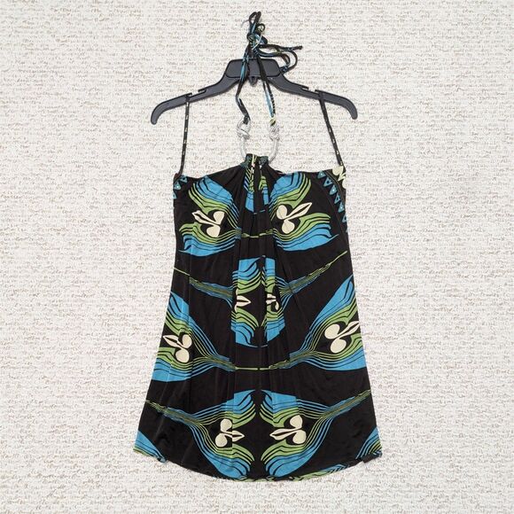 Sky Tops - Sky Women's Sz M 100% Silk Halter Top Y2K Retro Boho Club